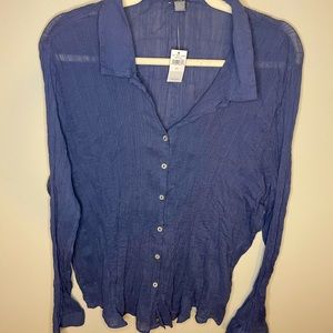 NWT Aerie Scrunched and Sheer Long Sleeve Blouse 🖤